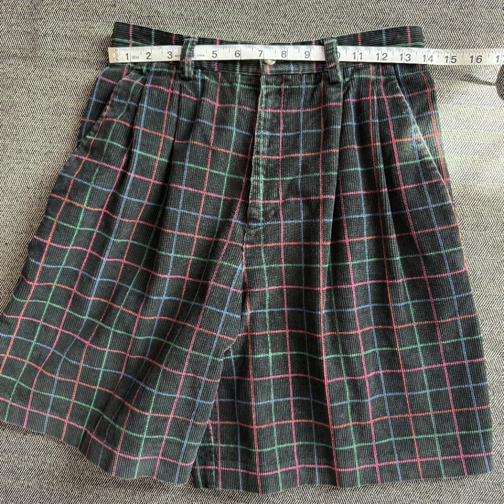 Corduroy Plaid Shorts 28W Vintage EUC - Picture 6 of 13